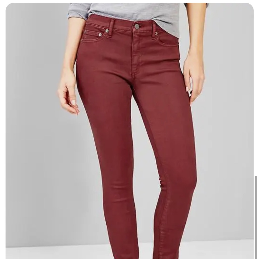 Gap 1969 Resolution True skinny washed red denim skinny jeans NWT